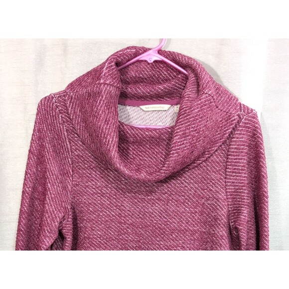 Soft Surroundings MEDIUM Terry Pullover Tunic Top Cowl Neck Pink Lagonlook Boho - Picture 11 of 16